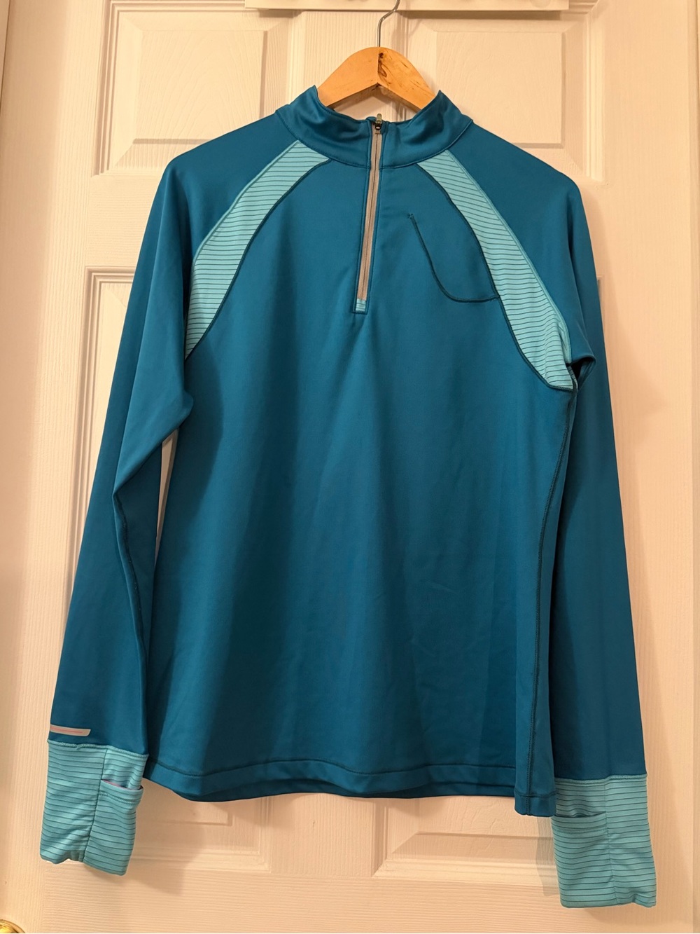 Teal Quarter-Zip Active Pullover running top, women’s size L